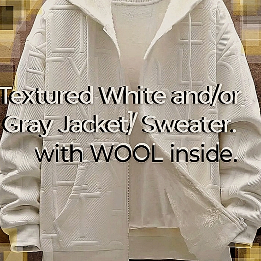 Cozy White and/or Gray Sweater/Jacket with wool linen. warm an Very NICE....